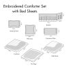 Embroidered Comforter Set with Bed Sheets